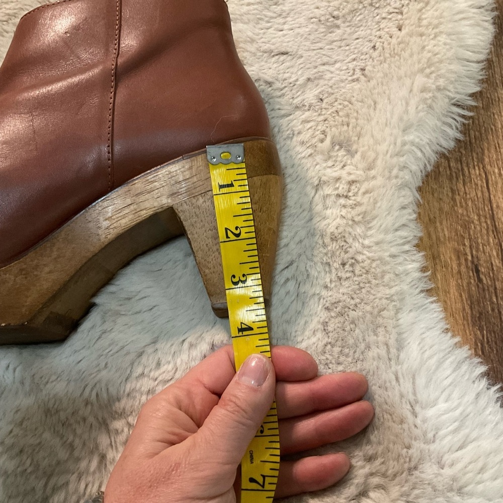 Women’s Brown Leather Platform Ankle Boots - Picture 12 of 16